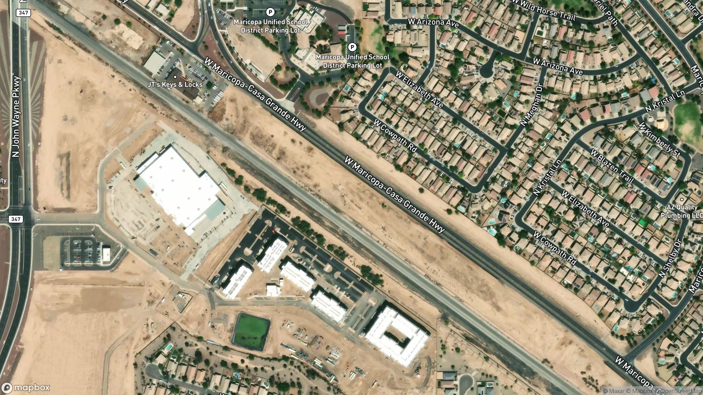 Aerial view of 44301 W Maricopa-Casa Grande Hwy Maricopa, AZ 85138
