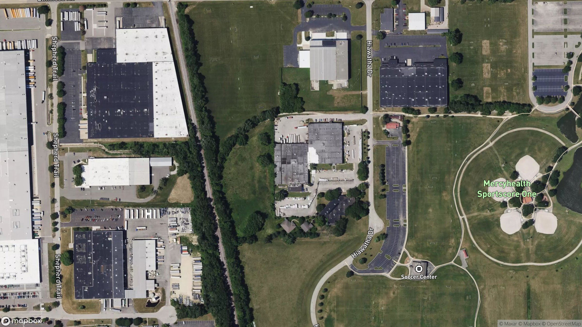 Aerial view of 4750 Hiawatha